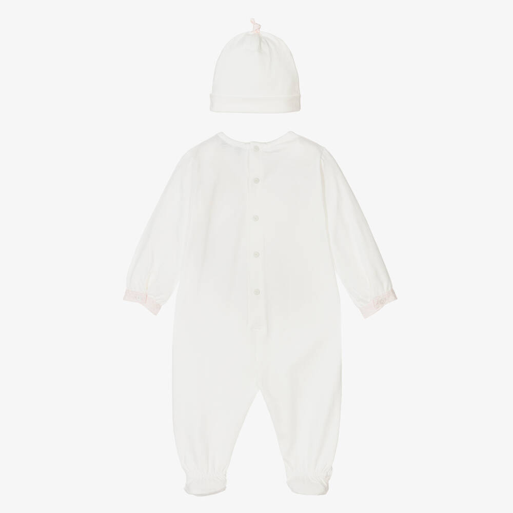 Emporio Armani-Ivory Babygrow & Hat Gift Set | Childrensalon Outlet