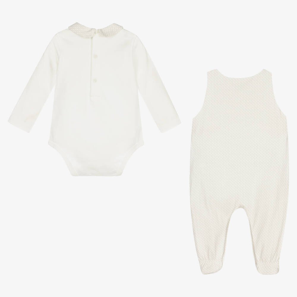 Emporio Armani-Ivory & Beige Babysuit Gift Set | Childrensalon Outlet