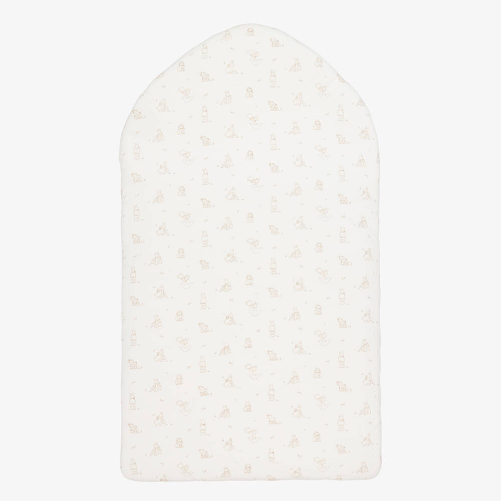 Emporio Armani-Ivory Cotton Alphabet Bunny Print Baby Nest (74cm) | Childrensalon Outlet
