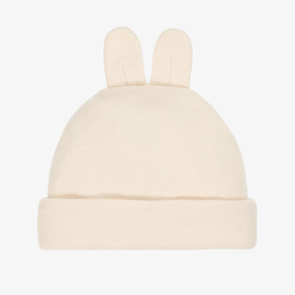 Emporio Armani-Ivory Cotton Bunny Ears Hat | Childrensalon Outlet