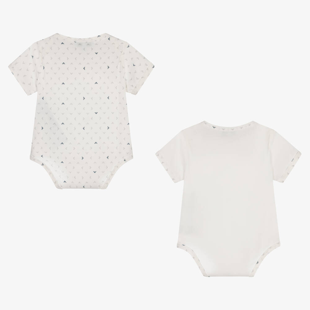 إمبوريو أرماني-أوفرول بادي قطن لون عاجي للأطفال (عدد 2) | Childrensalon Outlet