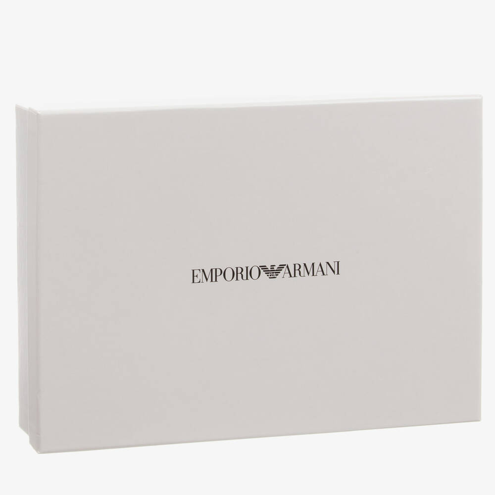 Emporio Armani-Ivory Cotton Logo Towel & Mitt Set | Childrensalon Outlet