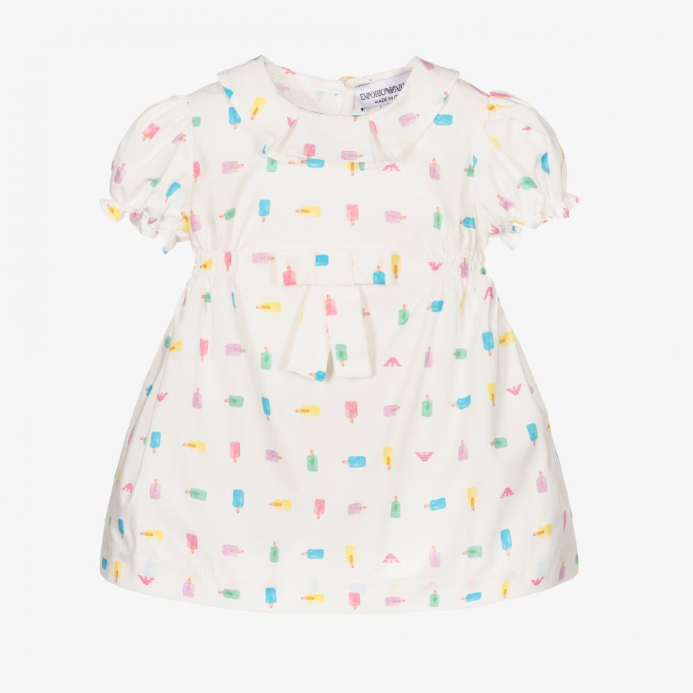 Emporio Armani - Ensemble robe ivoire à motif glaces | Childrensalon