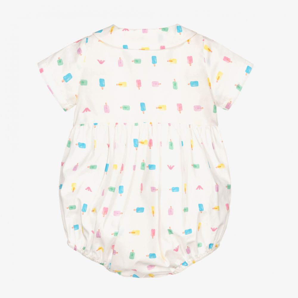 Emporio Armani-Ivory Ice Cream Logo Shortie | Childrensalon Outlet