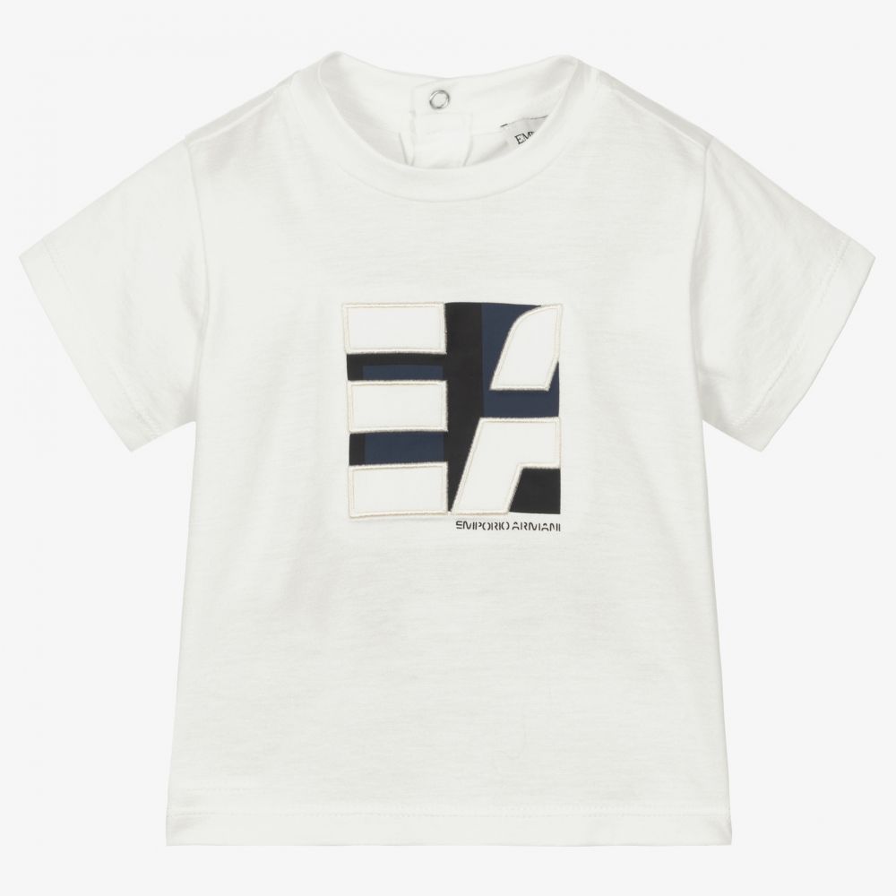 Emporio Armani - Ivory Logo Baby T-Shirt | Childrensalon