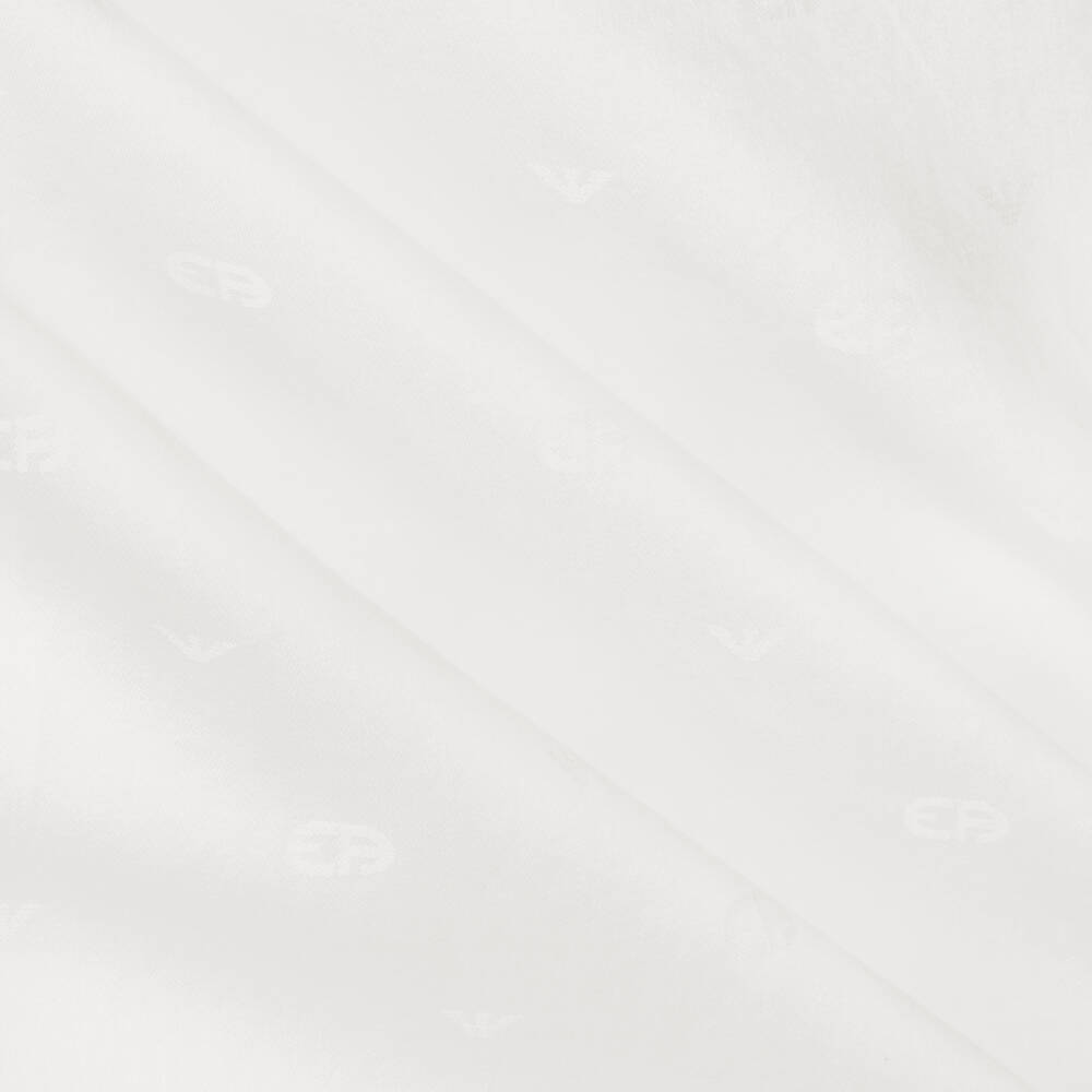 إEmporio Armani-قميص قطن ساتين لون عاجي للمواليد | Childrensalon Outlet