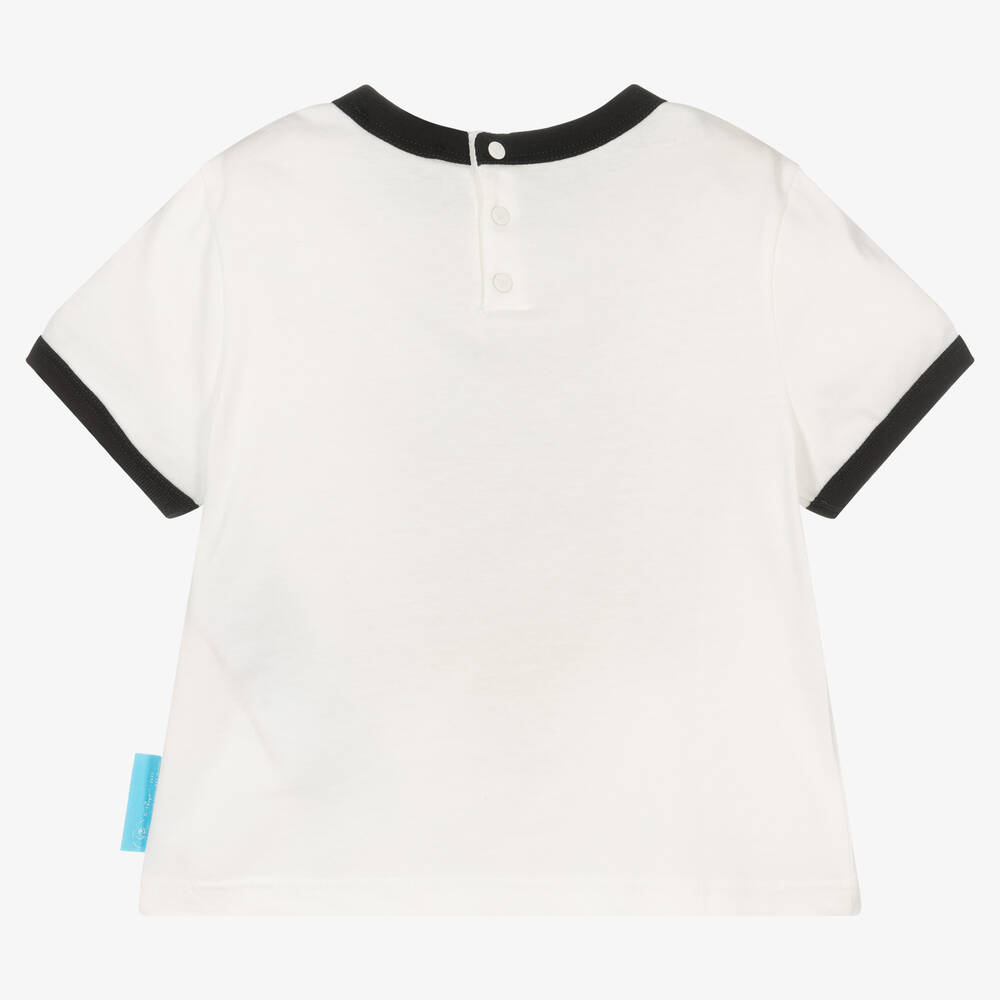 Emporio Armani-تيشيرت قطن عضوي لون عاجي للأطفال | Childrensalon Outlet