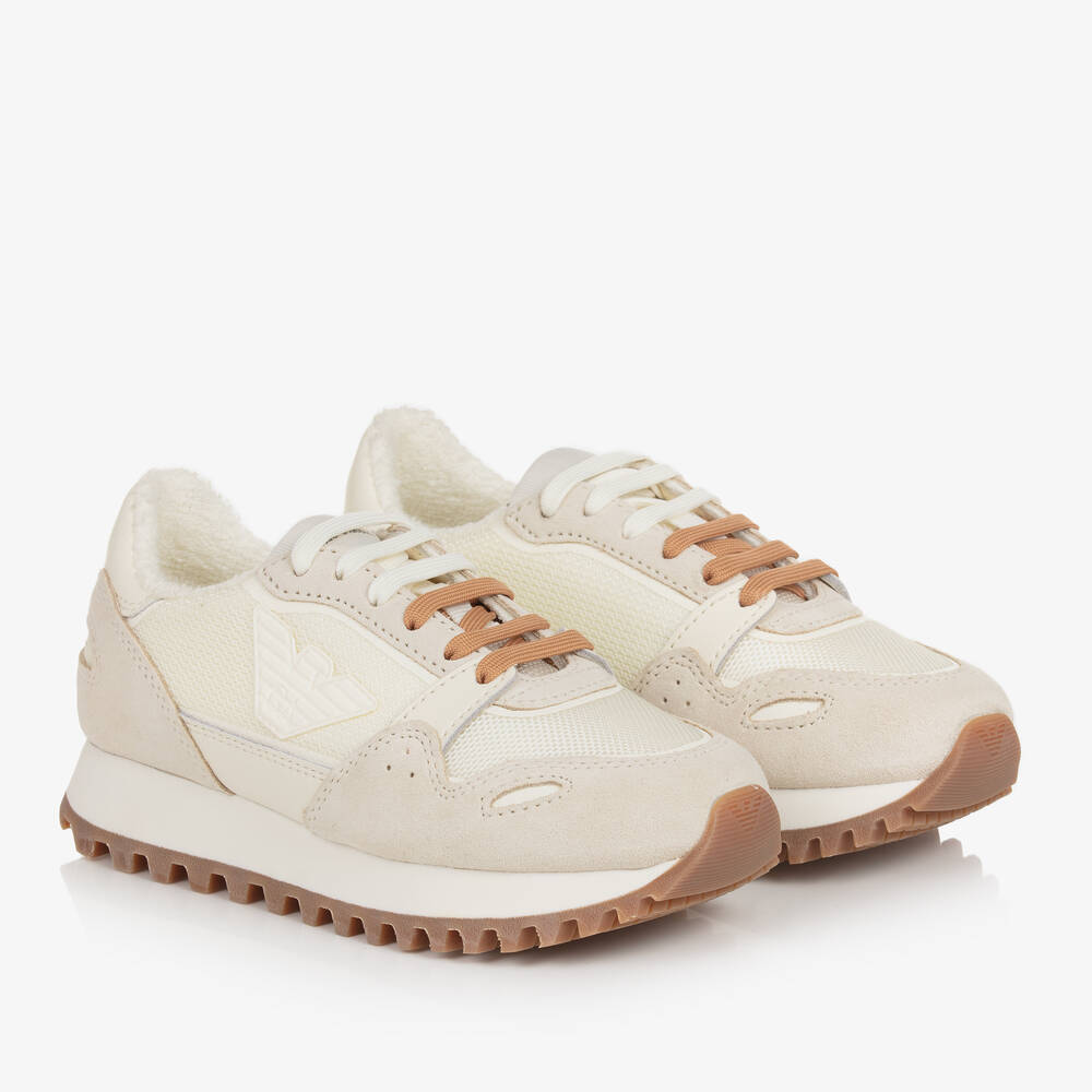 Emporio armani suede trainers cheap