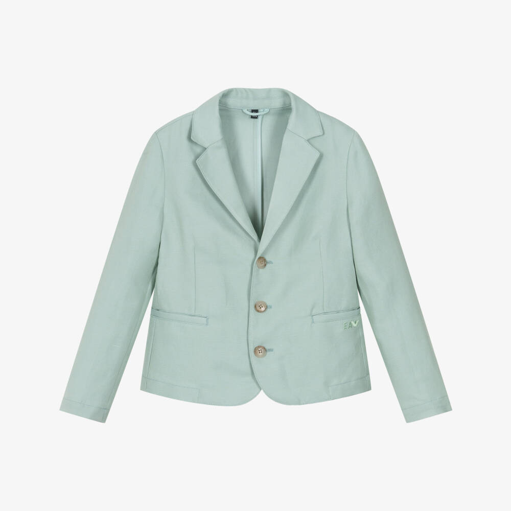 Emporio Armani-Mint Green Linen Blazer | Childrensalon Outlet