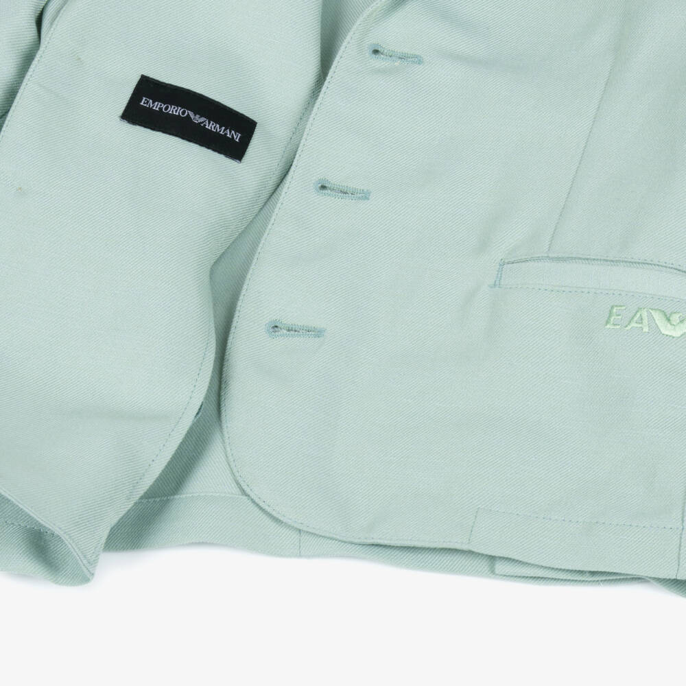 Emporio Armani-Mint Green Linen Blazer | Childrensalon Outlet