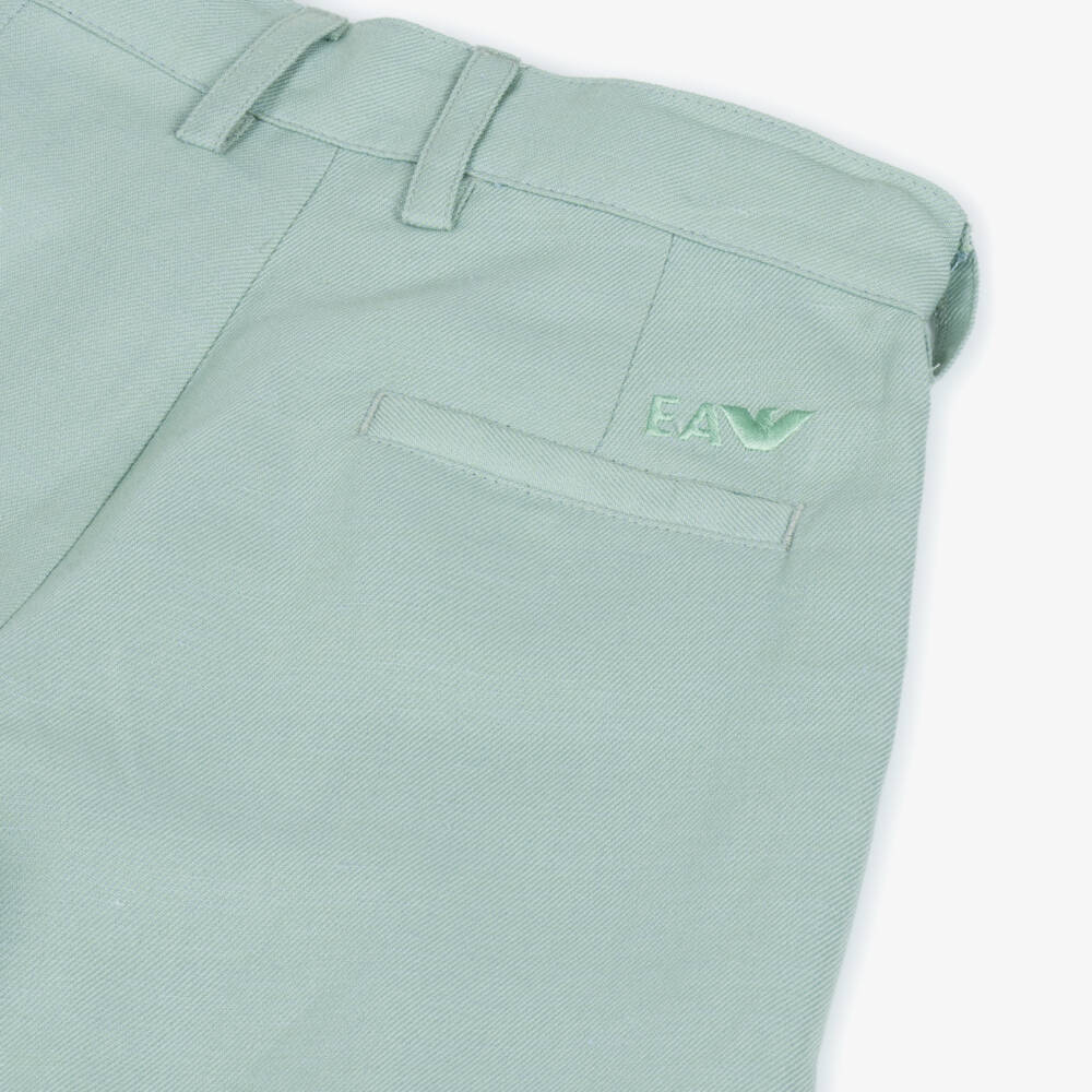 Emporio Armani-Mint Green Linen Trouser | Childrensalon Outlet