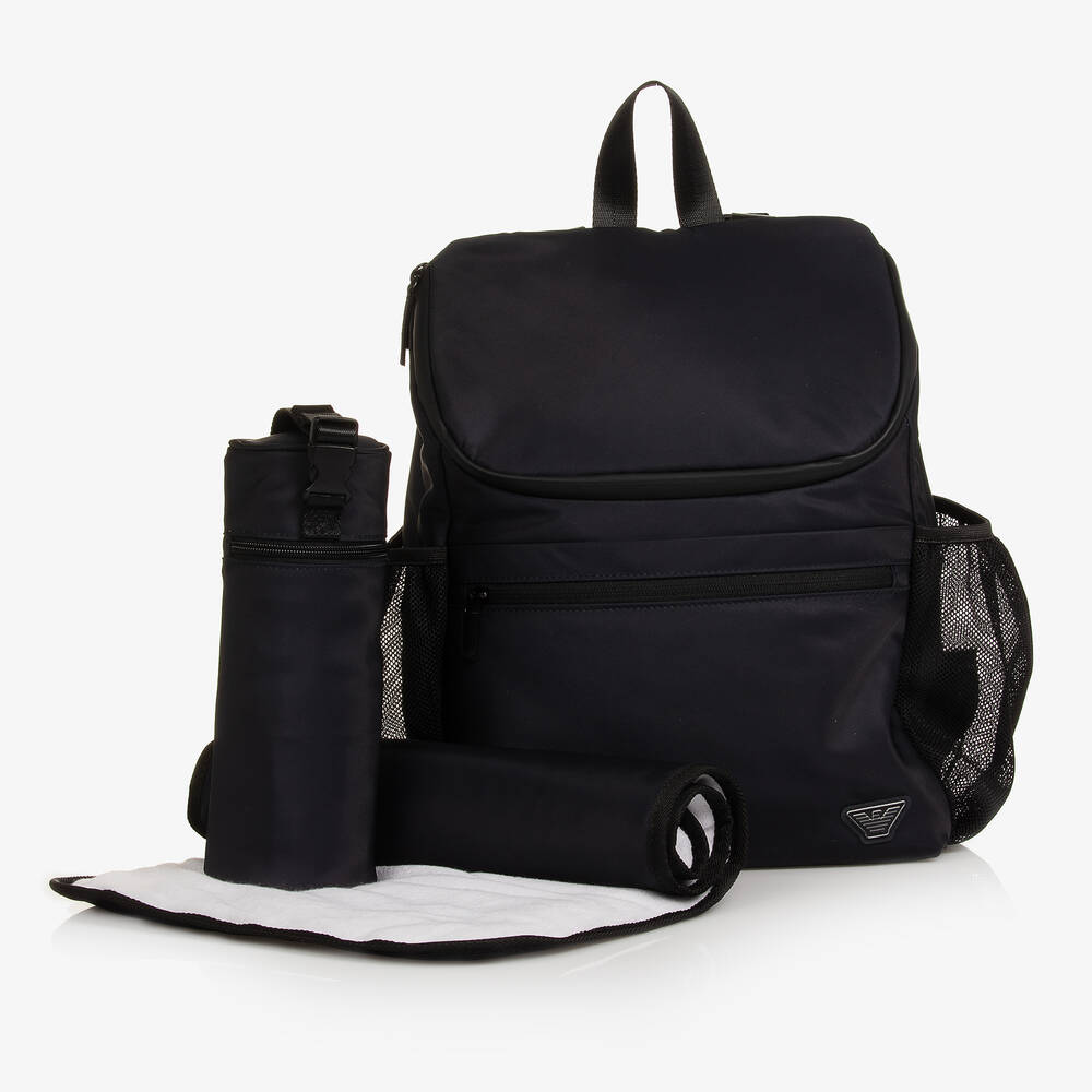 Emporio Armani - حقيبة ظهر لمستلزمات الأطفال لون كحلي (35 سم) | Childrensalon