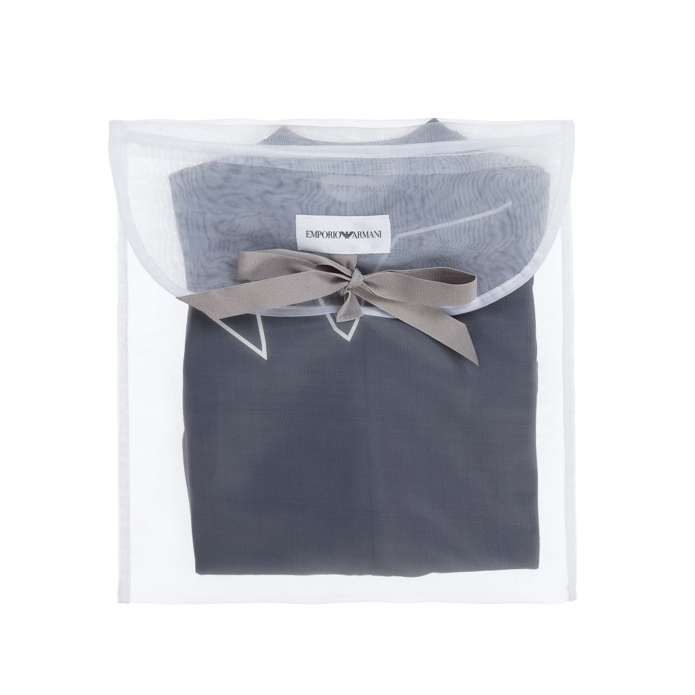 Emporio Armani-Navy Blue Cotton Shortie | Childrensalon Outlet