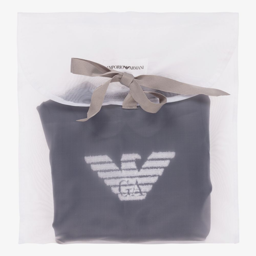 Emporio Armani-Navy Blue Eagle Logo Babysuit | Childrensalon Outlet