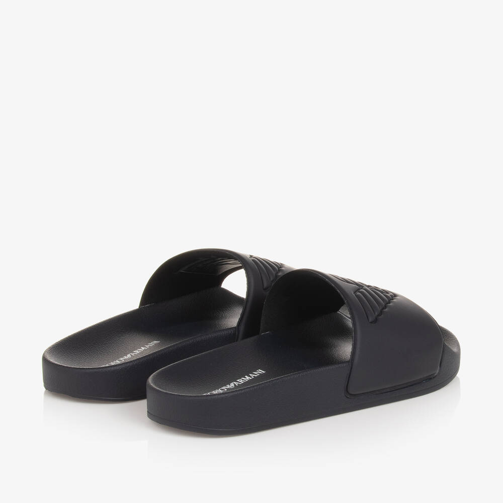 إمبوريو أرماني-شبشب سلايدر بطبعة النسر لون كحلي | Childrensalon Outlet