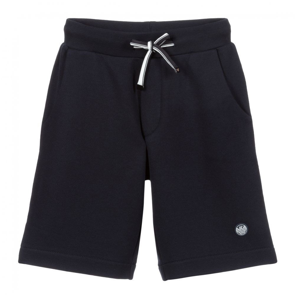 Emporio Armani - Navyblaue Jersey-Shorts mit Logo | Childrensalon