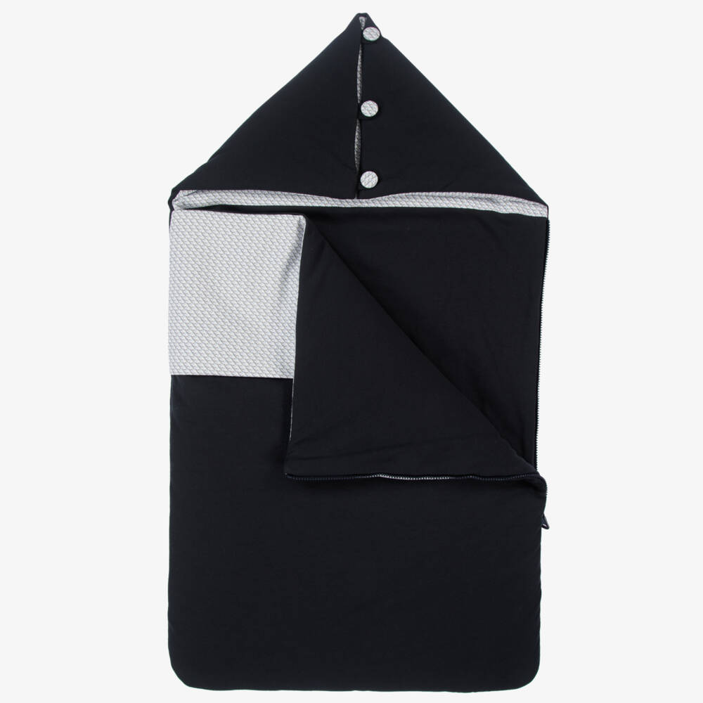 Emporio Armani-Navy Blue Logo Baby Nest (74cm) | Childrensalon Outlet