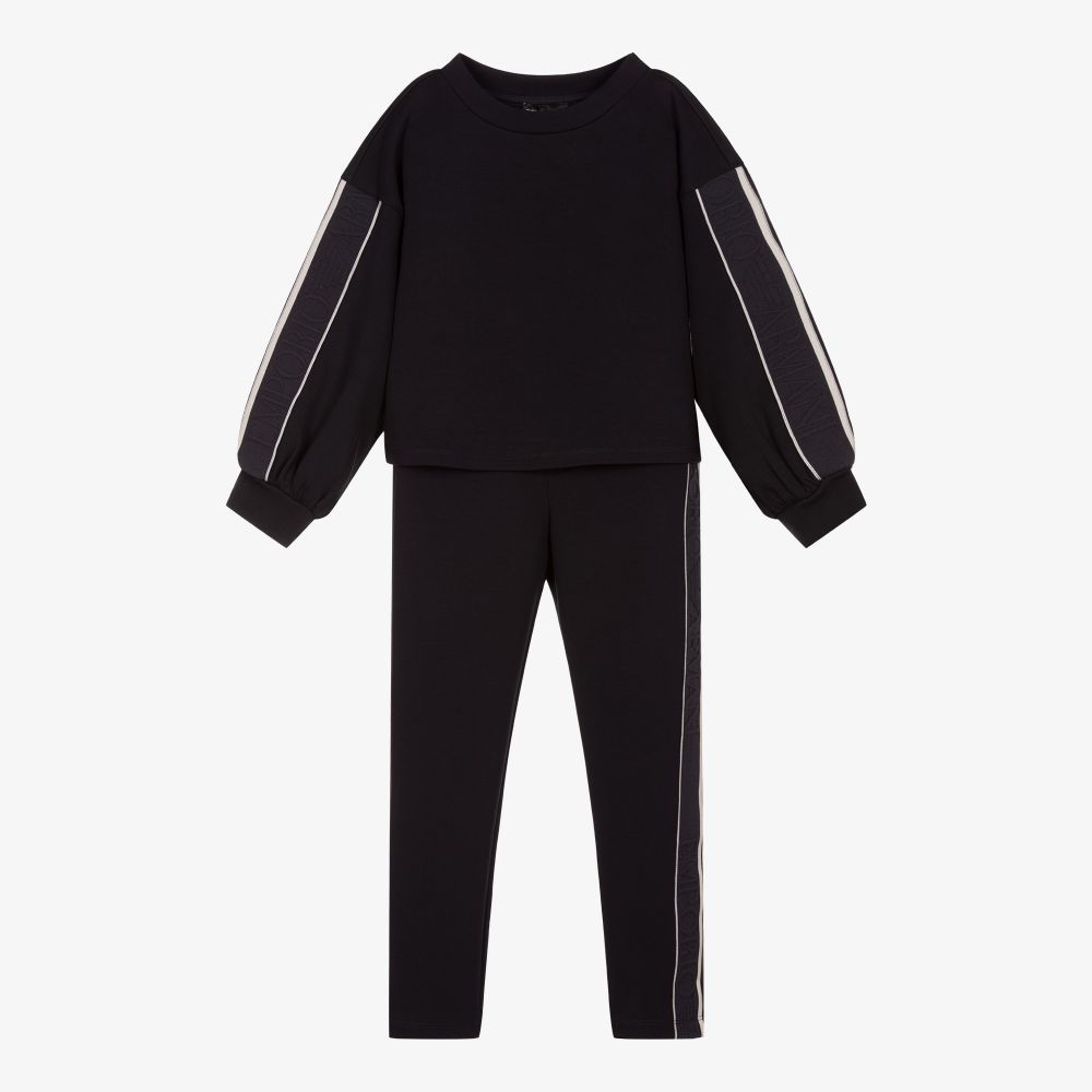 Emporio Armani-تراكسوت ميلانو جيرسي لون كحلي للبنات | Childrensalon Outlet