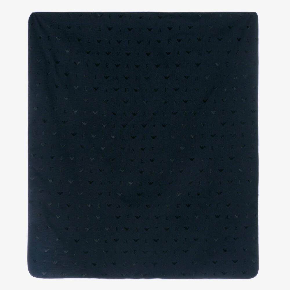 Emporio Armani - Navy Blue Padded Logo Blanket (74cm) | Childrensalon
