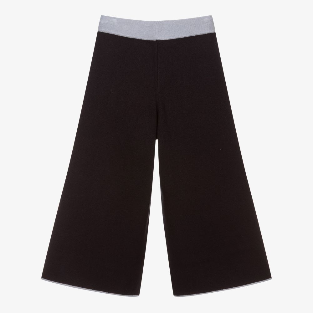 Emporio Armani-Navy Blue Wide Leg Trousers | Childrensalon Outlet