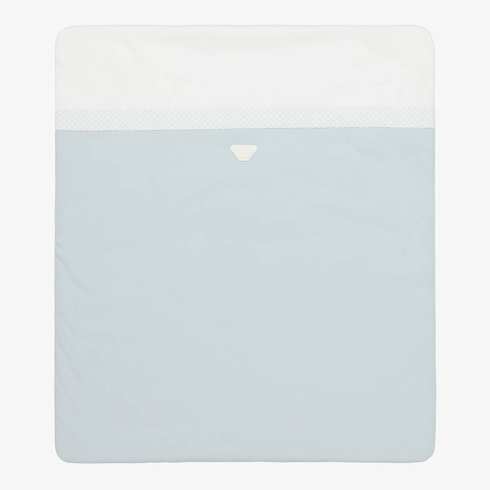 Emporio Armani - Кремово-голубое одеяло из хлопка (73см) | Childrensalon