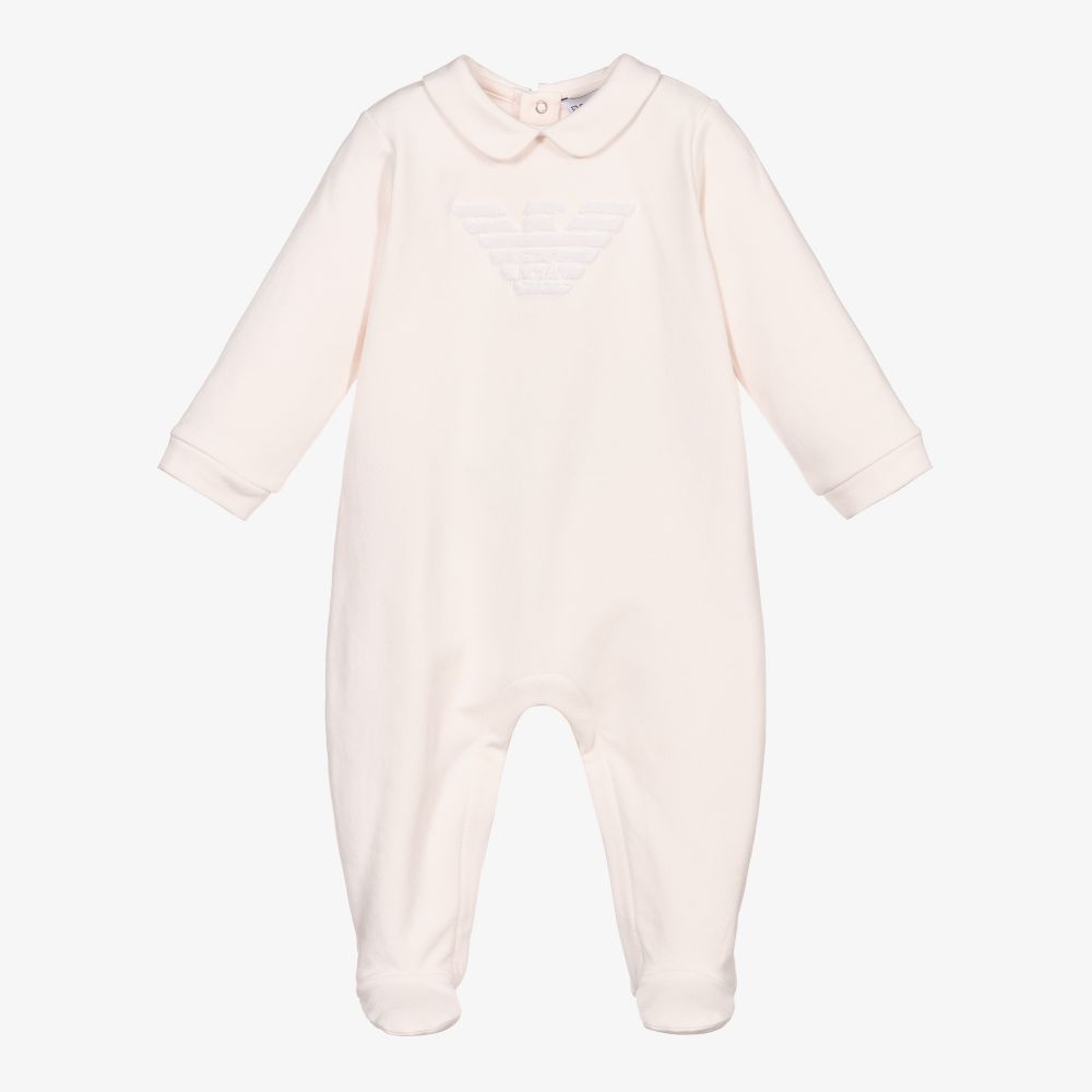Emporio Armani - Pink Eagle Logo Babysuit | Childrensalon