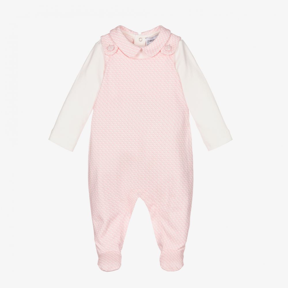 Emporio Armani Ensemble grenouillere rose ivoire Bebe Childrensalon Outlet