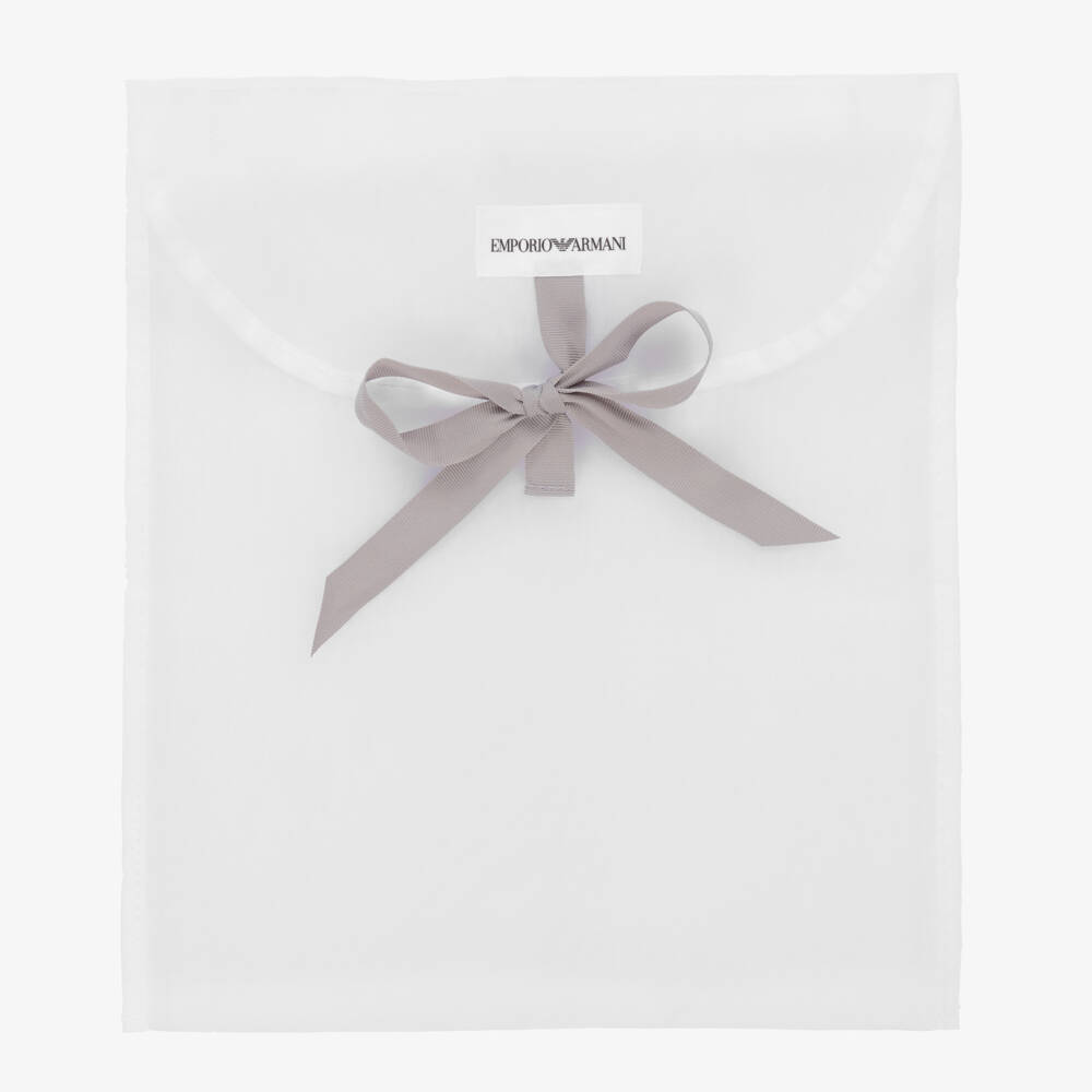 Emporio Armani-Pink & Ivory Cotton Babygrow | Childrensalon Outlet