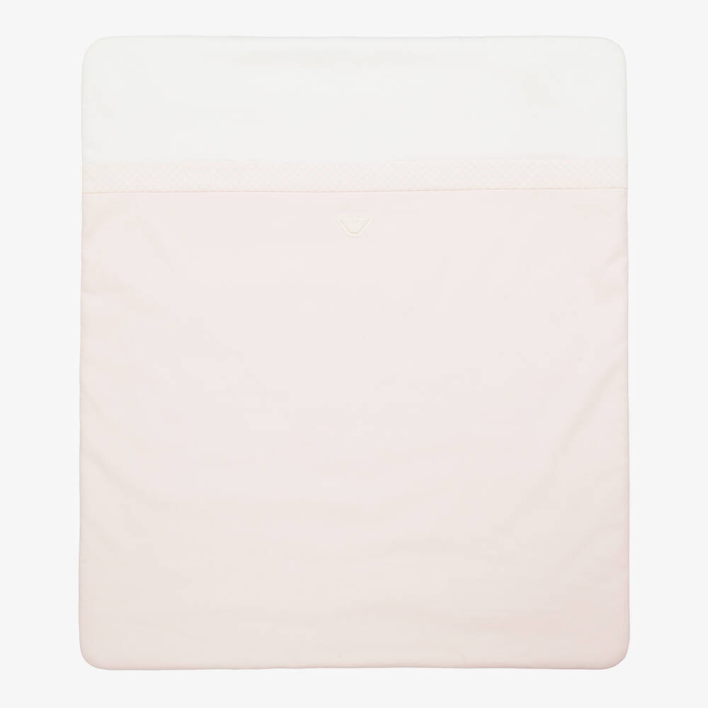 Emporio Armani - Кремово-розовое хлопковое одеяло (73см) | Childrensalon