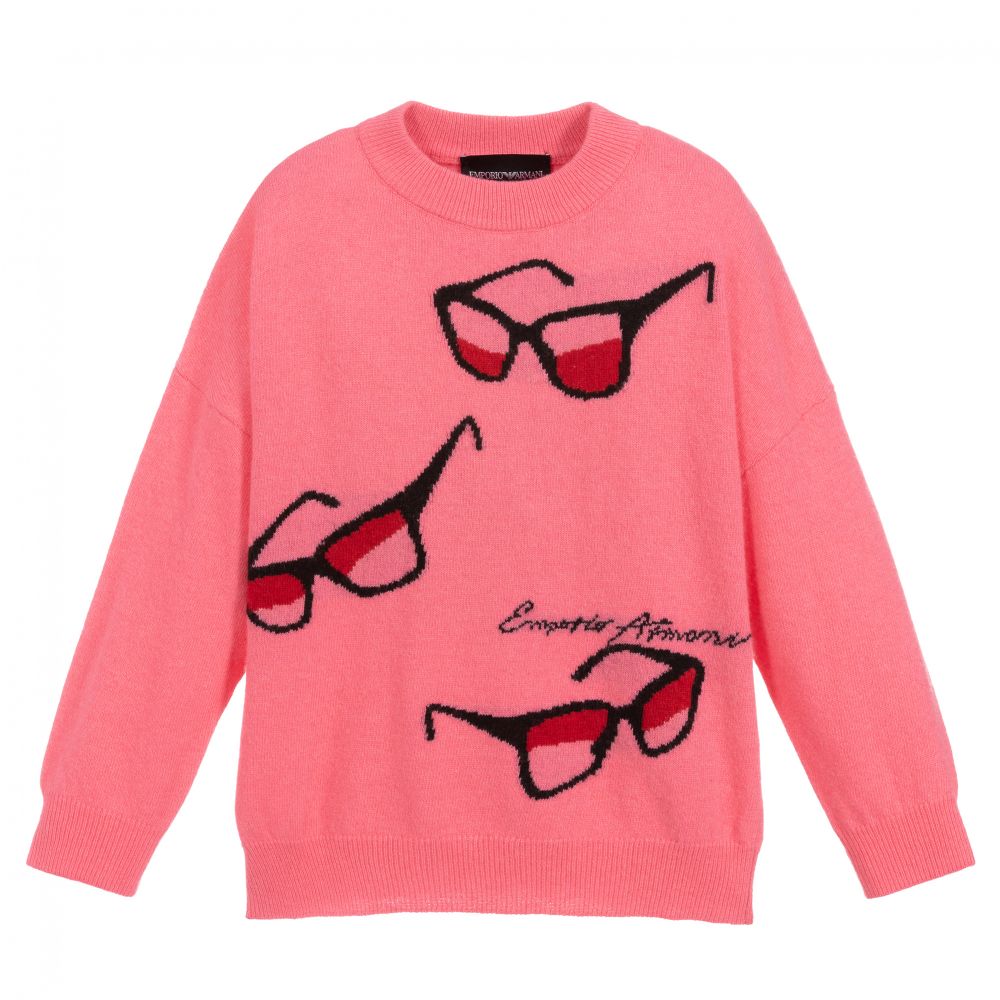 Emporio Armani - Pink Knitted Sweater | Childrensalon