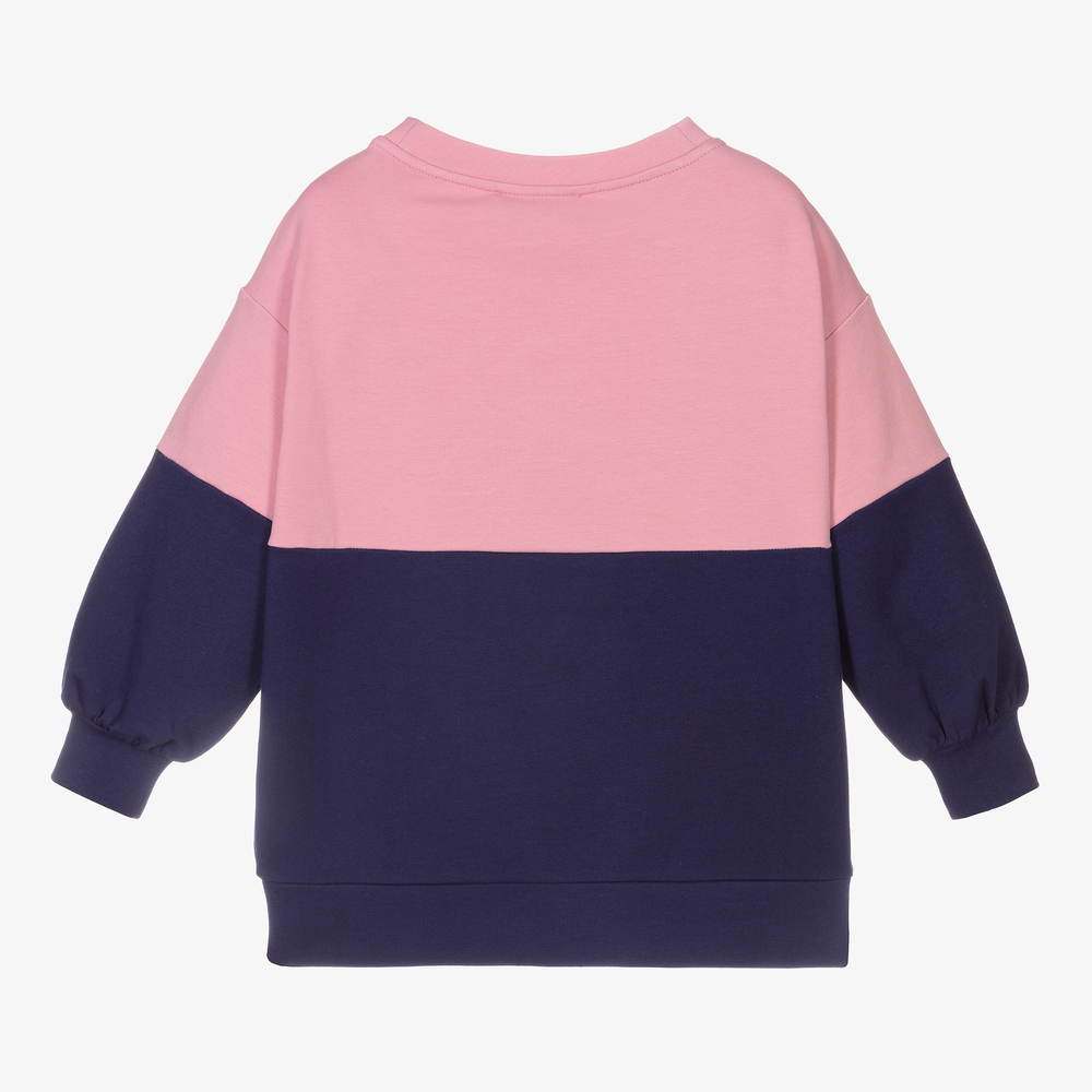إEmporio Armani-سويتشيرت قطن جيرسي لون زهري وأرجواني للبنات | Childrensalon Outlet