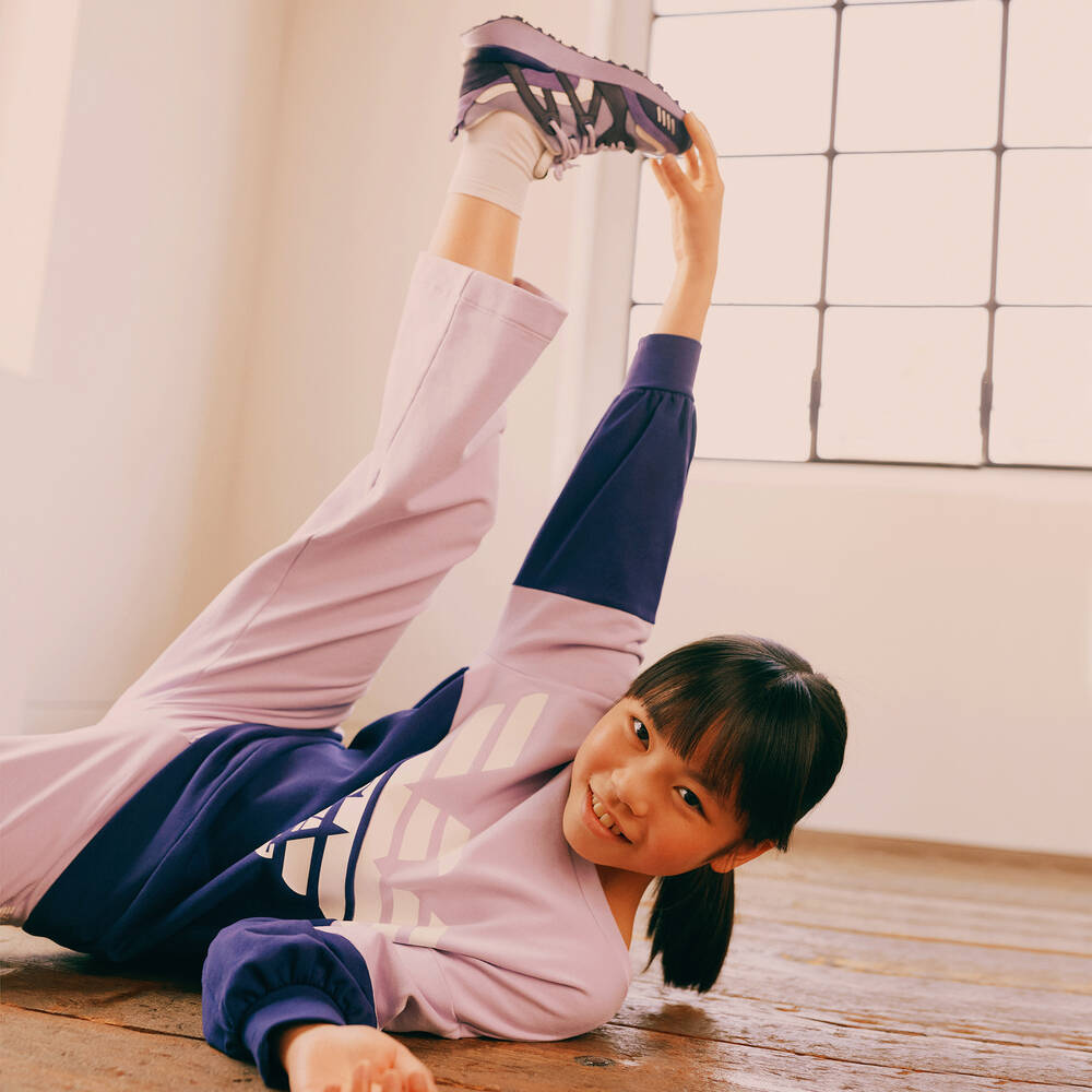 إEmporio Armani-سويتشيرت قطن جيرسي لون زهري وأرجواني للبنات | Childrensalon Outlet