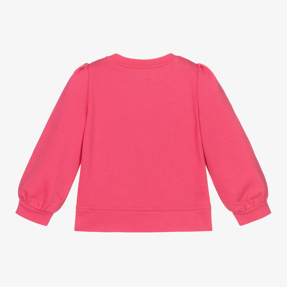 Emporio Armani-Pink Studded Logo Sweatshirt | Childrensalon Outlet