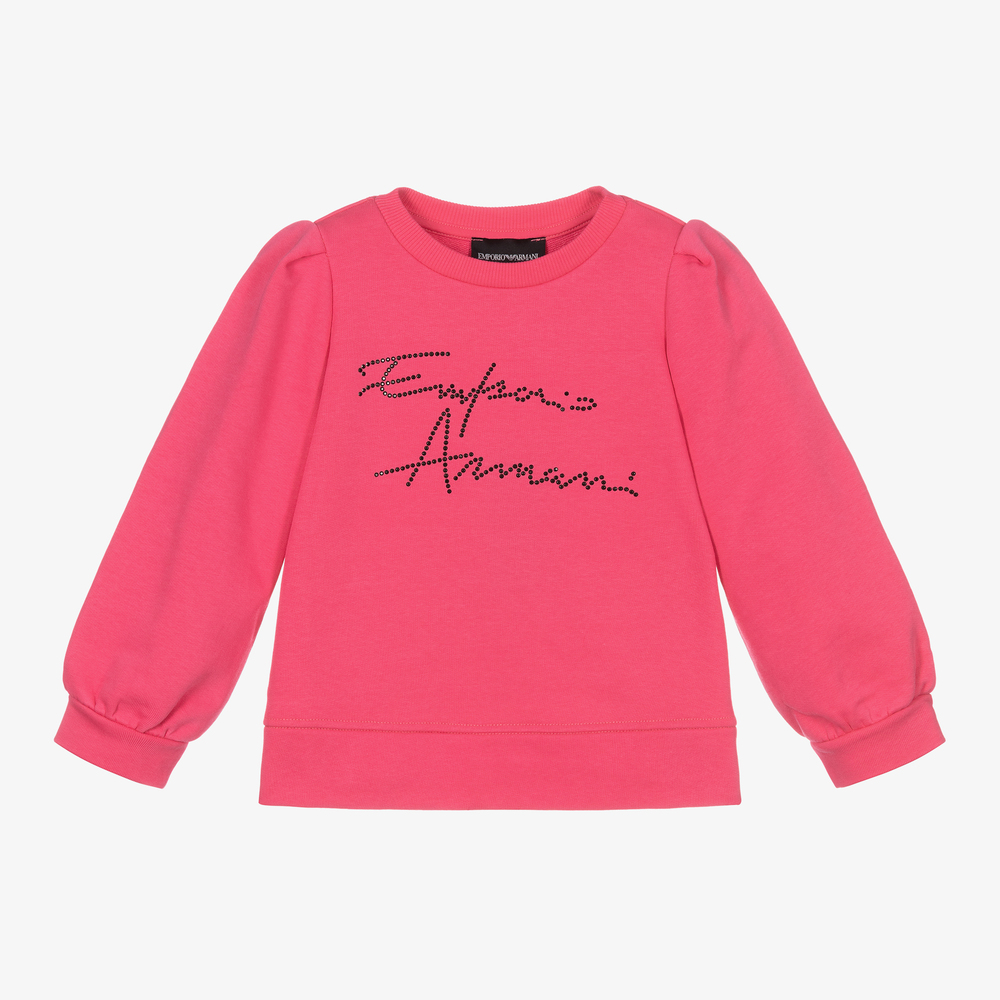 Emporio Armani - Pinkes Sweatshirt mit Applikation | Childrensalon