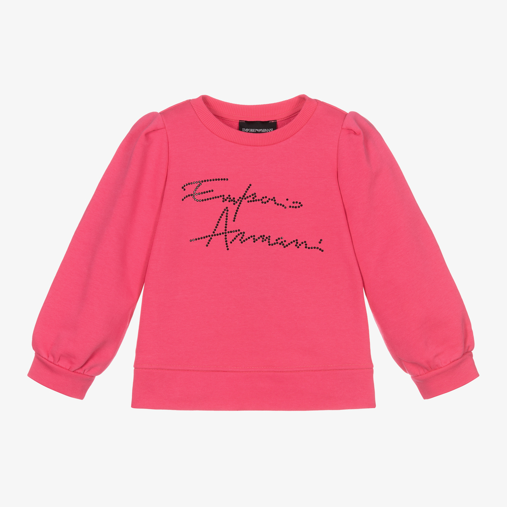 Emporio Armani - Sweat rose clouté | Childrensalon