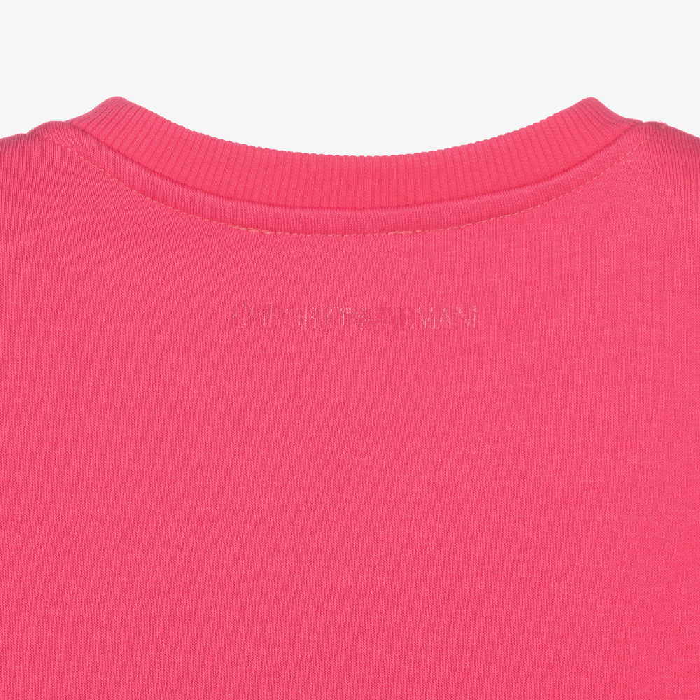 Emporio Armani-Pink Studded Logo Sweatshirt | Childrensalon Outlet