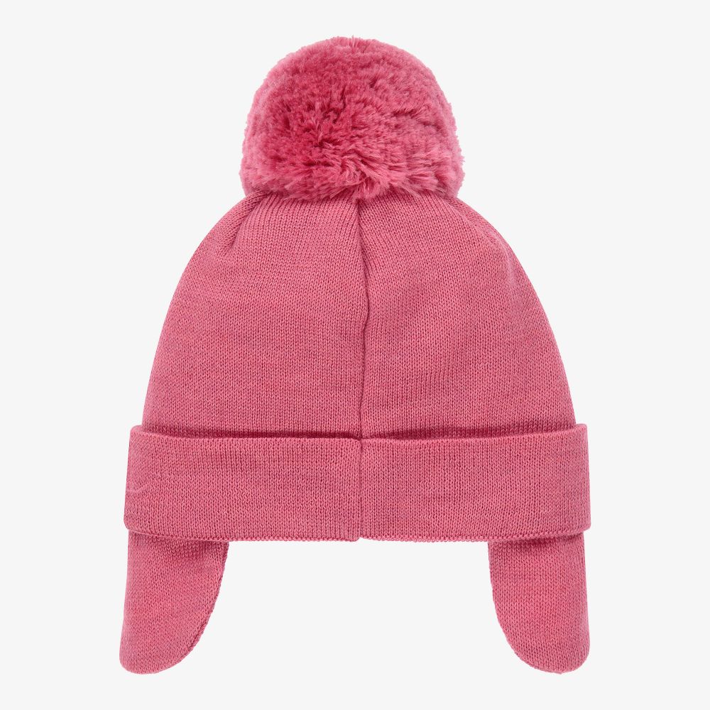 Emporio Armani-Pink Wool Pom-Pom Hat | Childrensalon Outlet