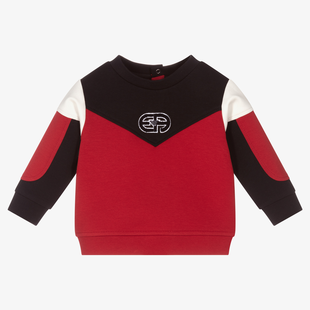 Red armani sweatshirt on sale