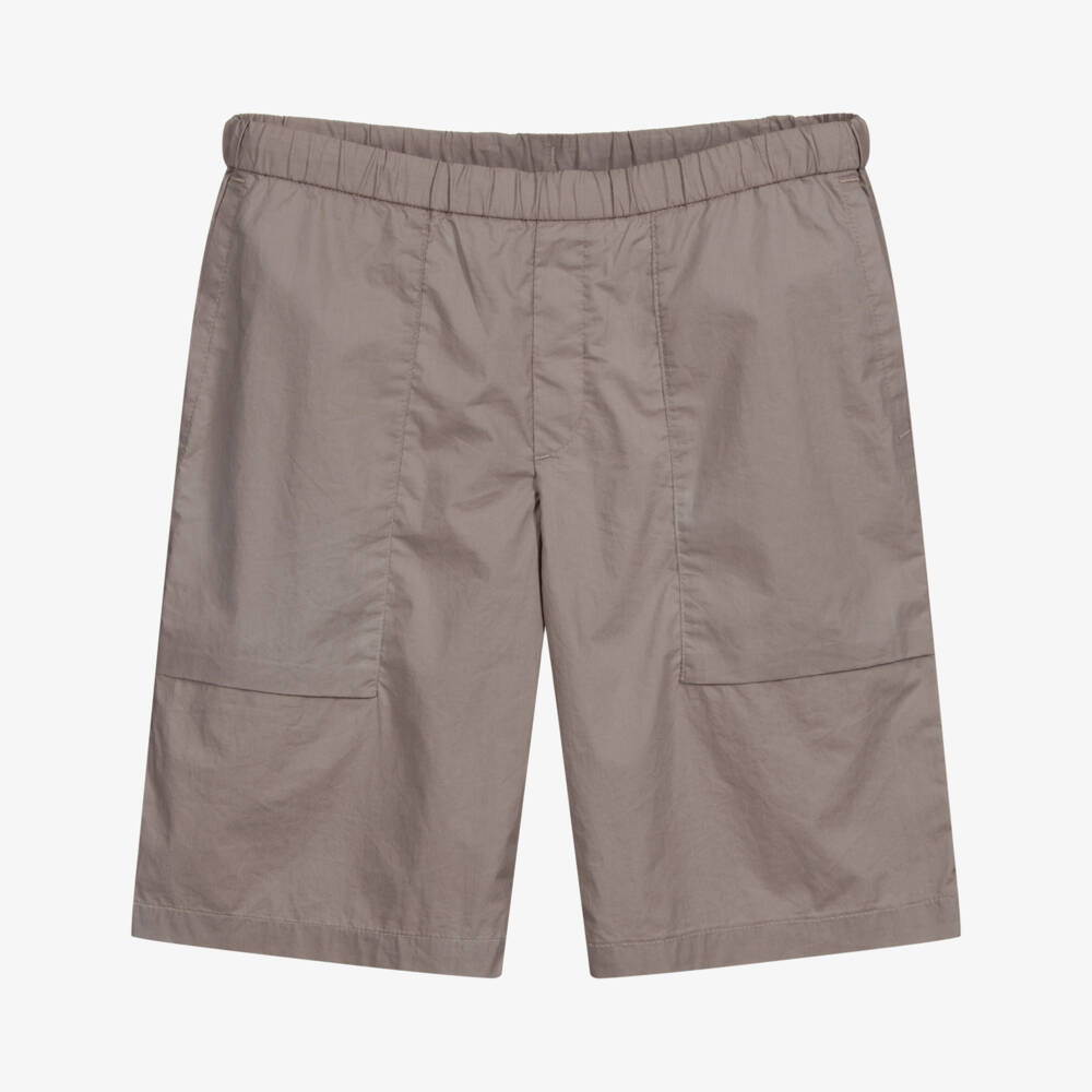 Emporio Armani-Teen Beige Logo Bermuda Shorts | Childrensalon Outlet