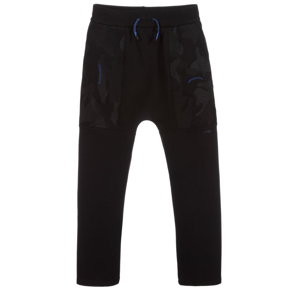 Emporio Armani - Schwarze Teen Jogginghose mit Logo   | Childrensalon