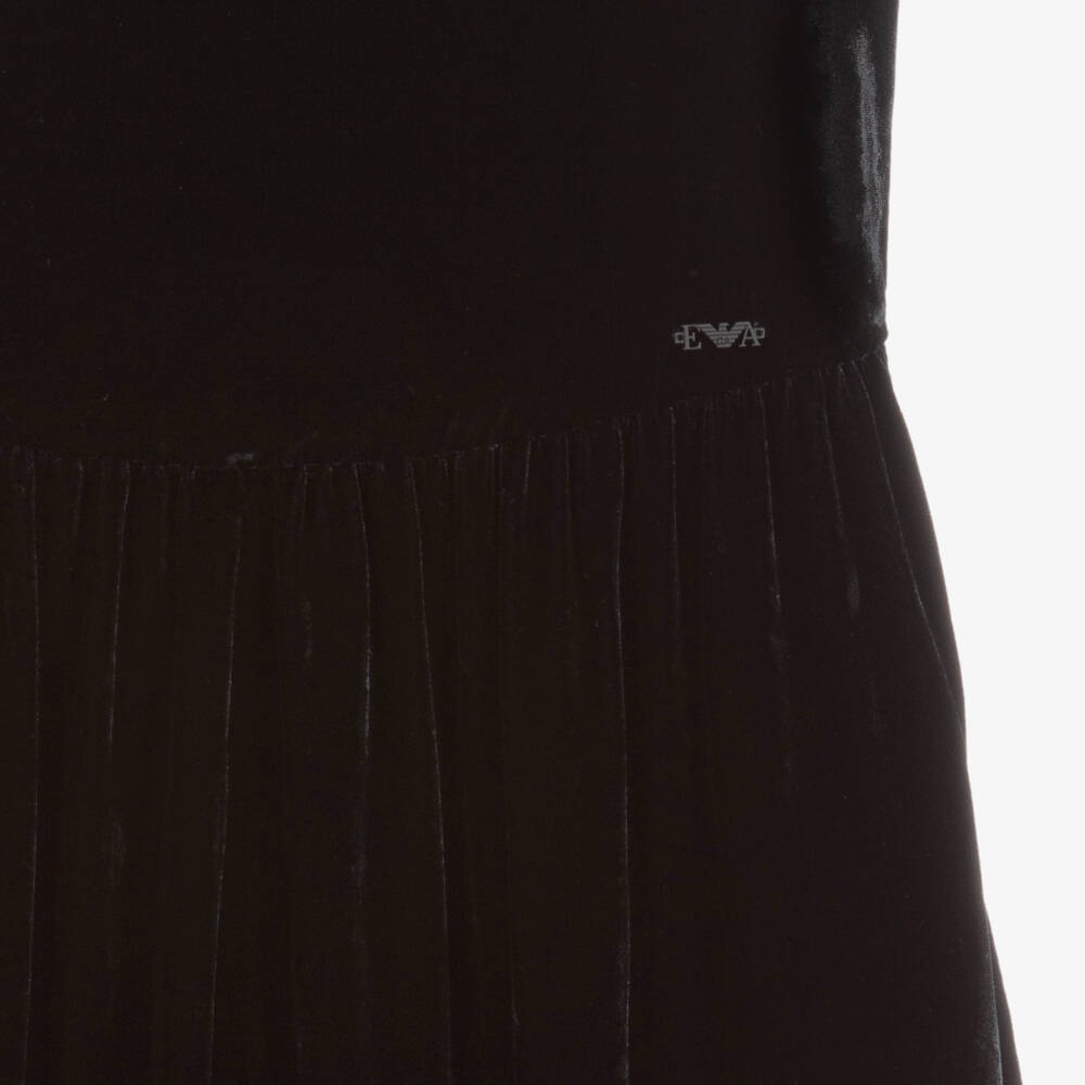 Emporio Armani-Teen Black Velvet Jumpsuit | Childrensalon Outlet