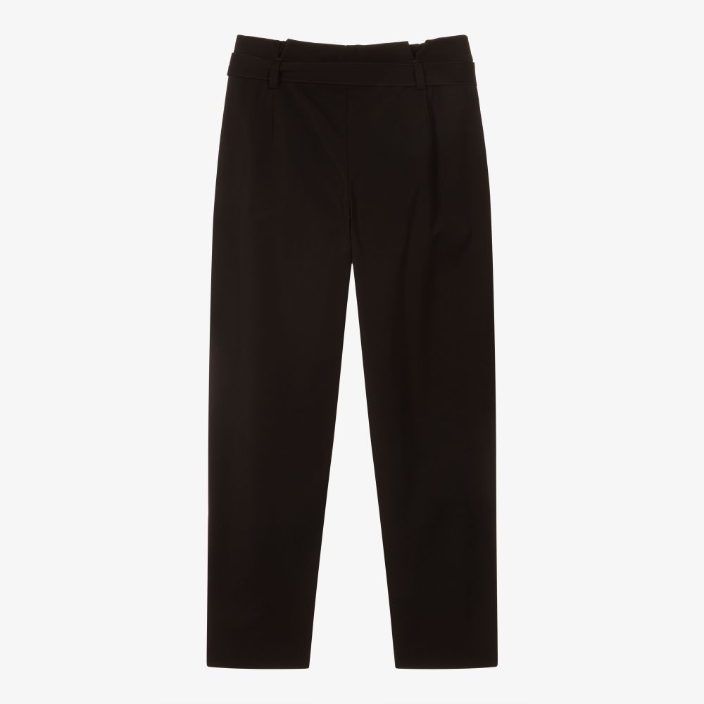 Emporio Armani-Teen Black Viscose Trousers | Childrensalon Outlet