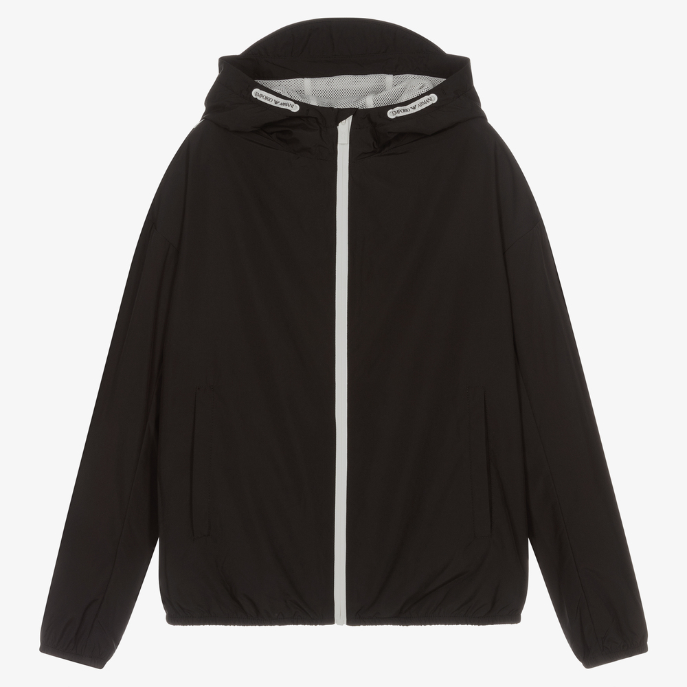 Emporio Armani - Teen Black Windbreaker Jacket | Childrensalon