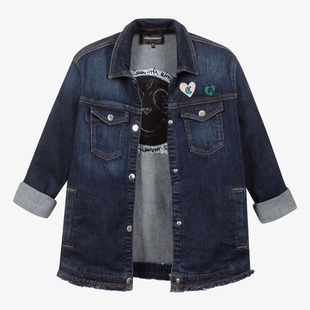 Emporio Armani-Teen Blue Denim Jacket | Childrensalon Outlet