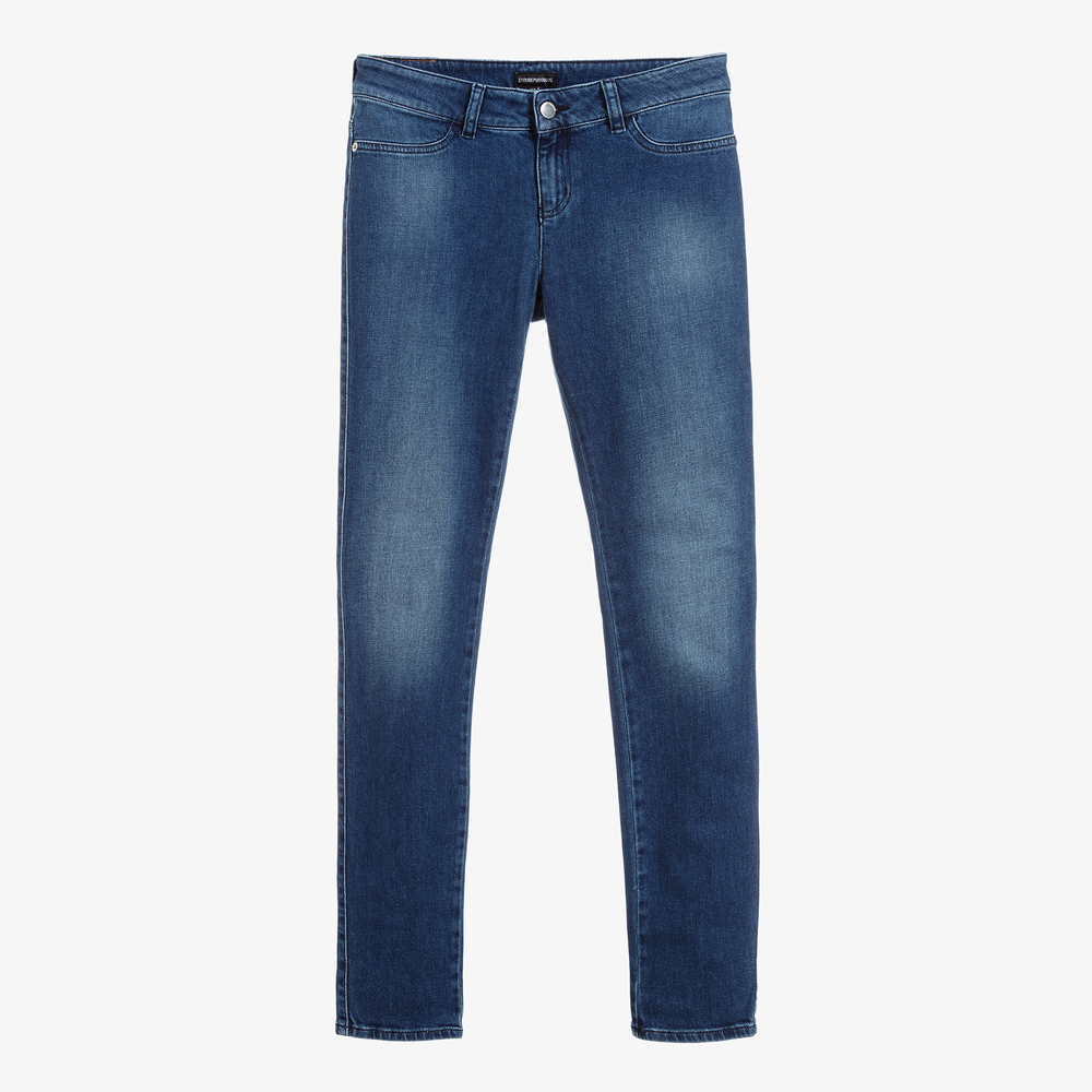 Emporio Armani - Jean bleu en denim de coton Ado | Childrensalon