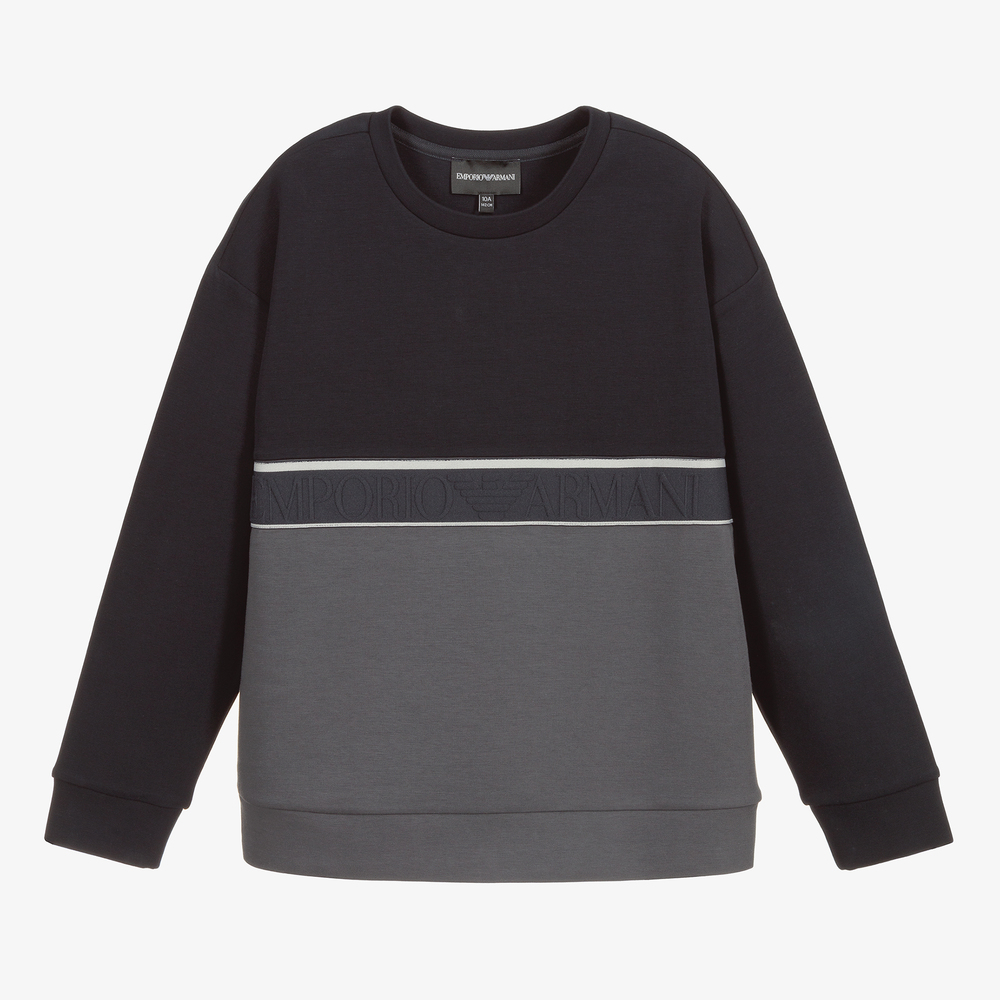 Emporio Armani - Teen Blue & Grey Sweatshirt | Childrensalon
