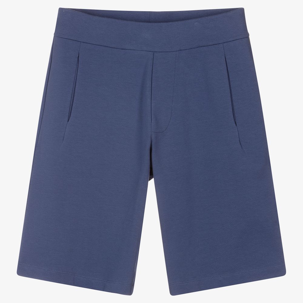 Emporio Armani - Blaue Teen Shorts mit Zierstreifen | Childrensalon