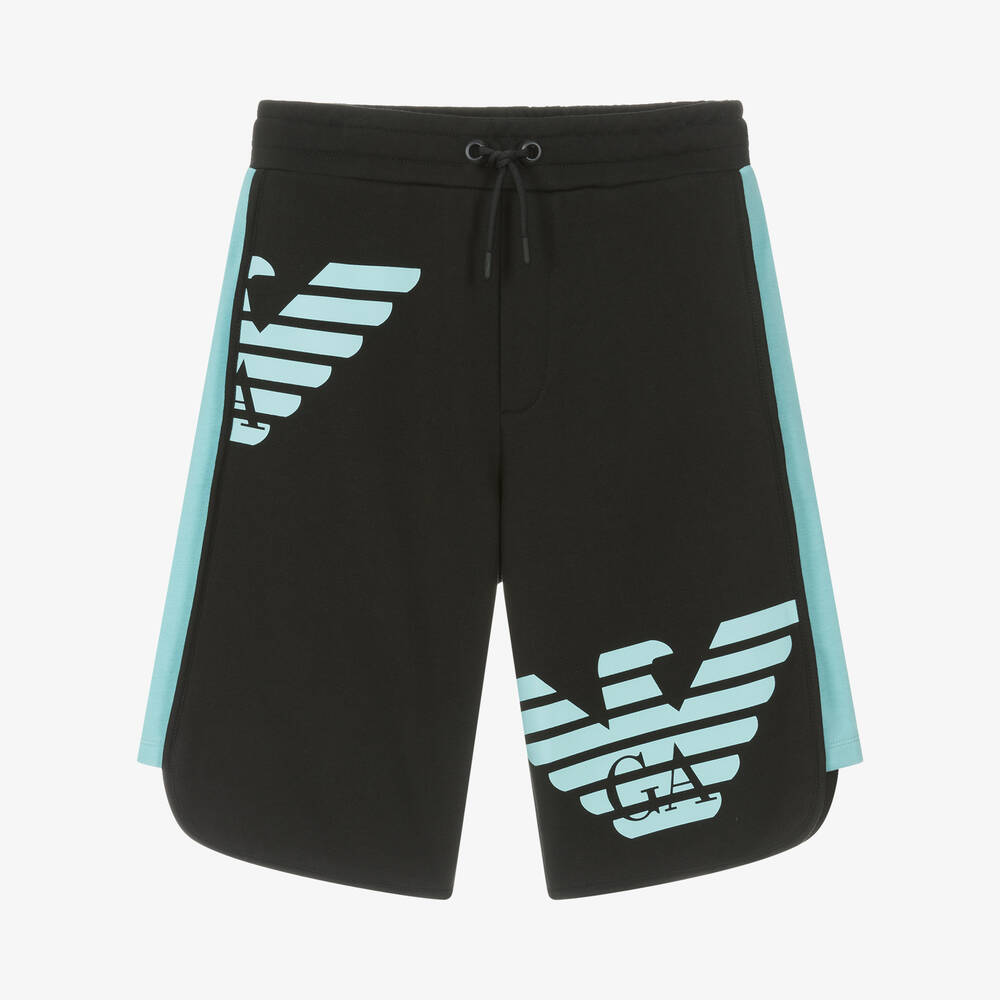 Emporio Armani - Teen Baumwollshorts Schwarz/Blau | Childrensalon