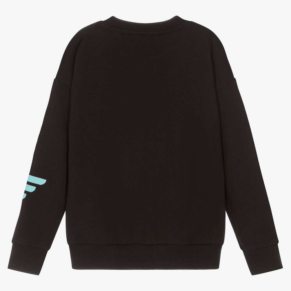 Emporio Armani-Черный хлопковый свитшот | Childrensalon Outlet