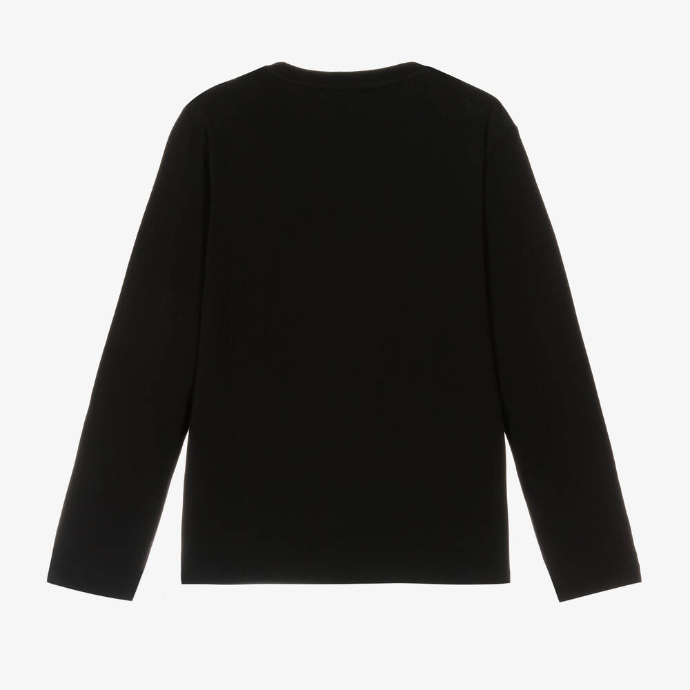 Emporio Armani-Teen Boys Black Cotton Top | Childrensalon Outlet